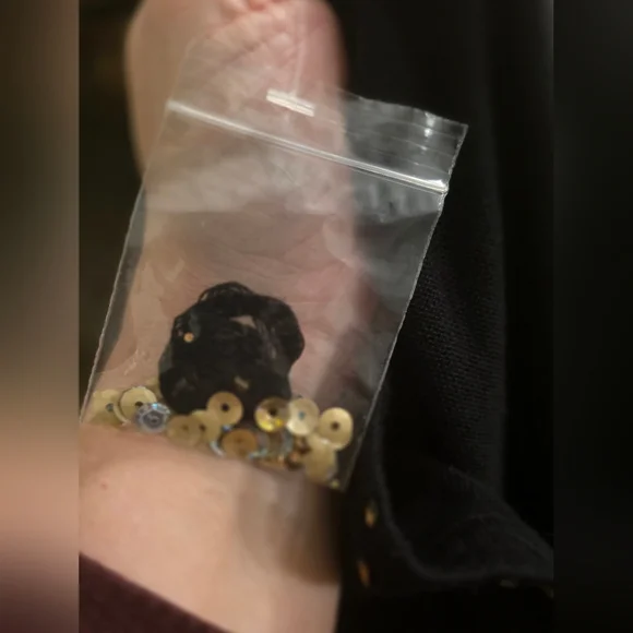 Quacker Factory Black Sweater with Gold and Silver Sequin Design - Picture 5 of 5